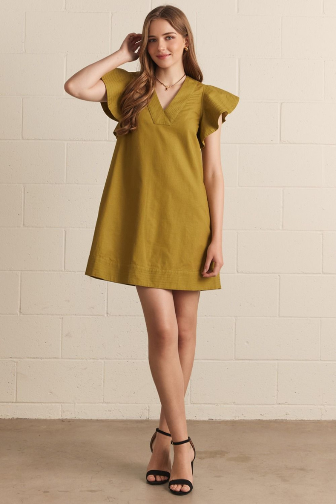 Gemma mini dress in olive