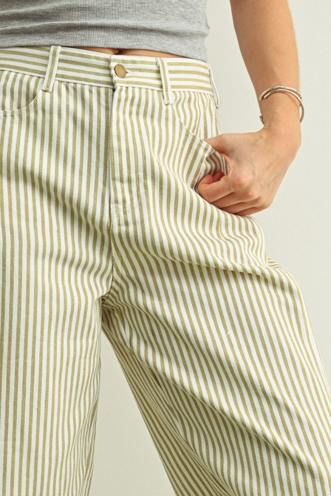 Drew stripe barrel pant