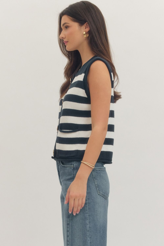 Adele knit vest in navy