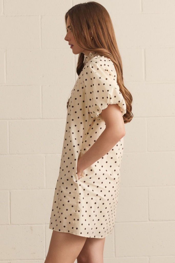 Celeste polka dot mini dress
