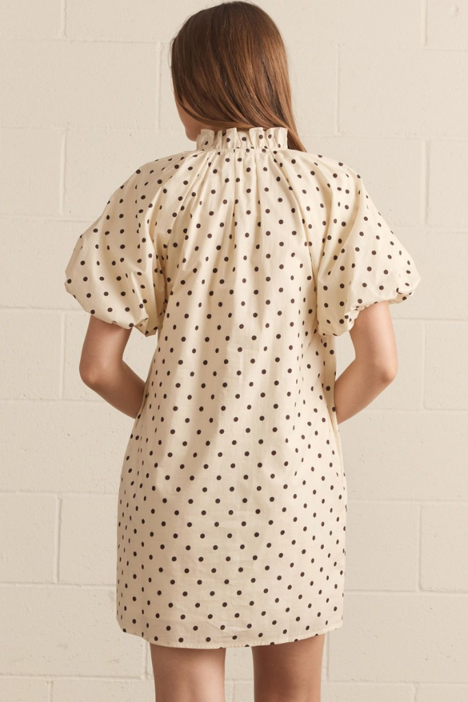 Celeste polka dot mini dress