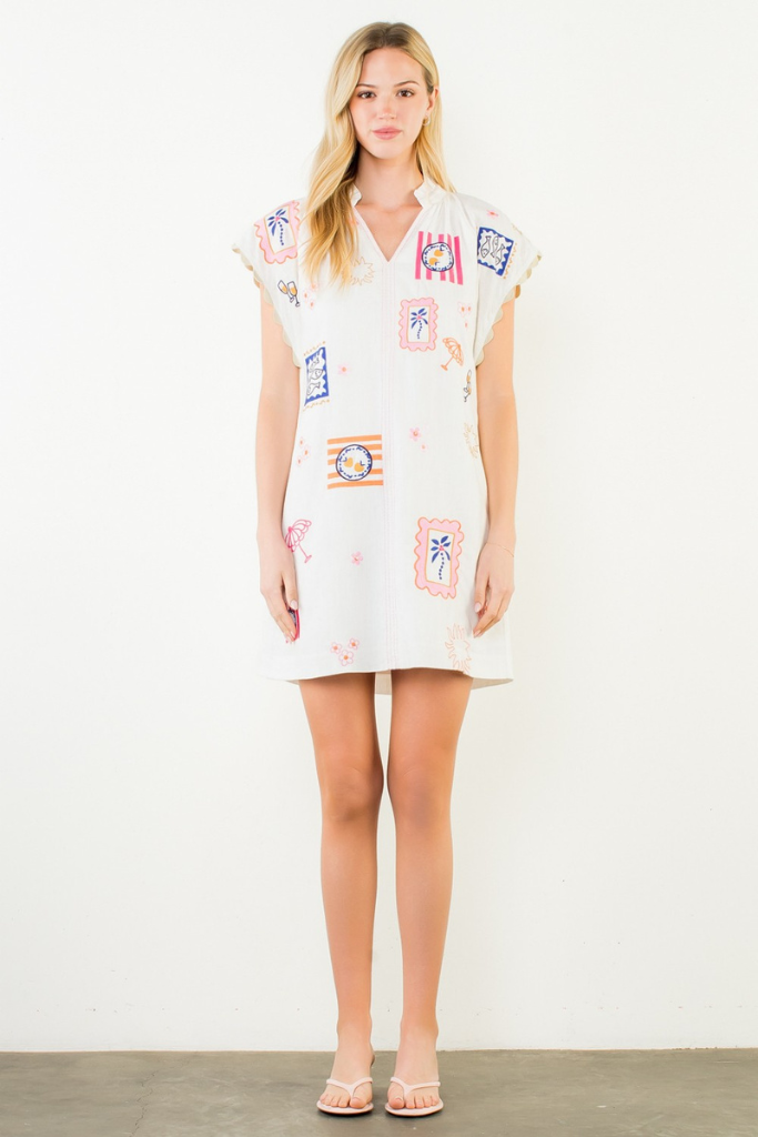 Gigi embroidered mini dress