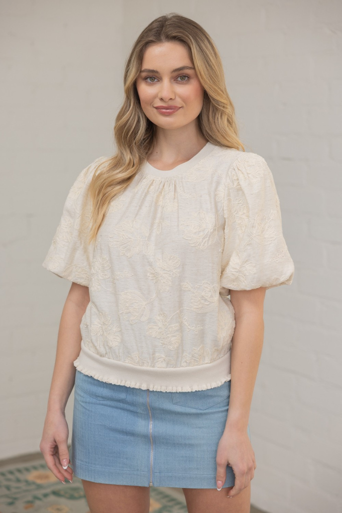 Cora top in cream