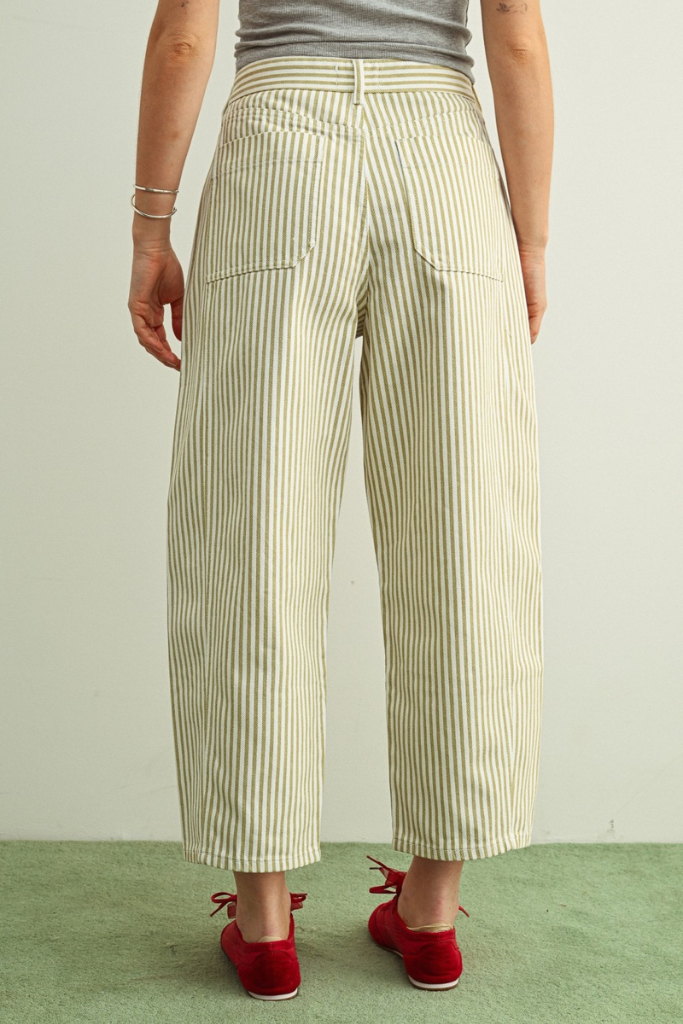 Drew stripe barrel pant