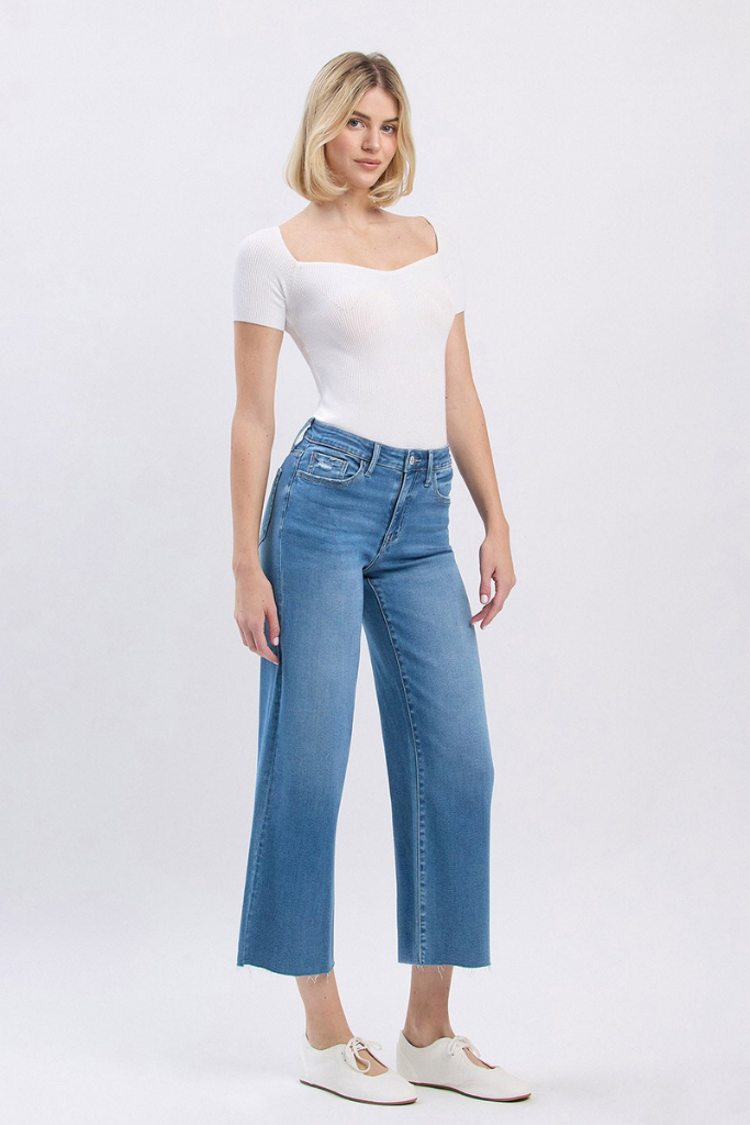 Taylor crop stretch denim