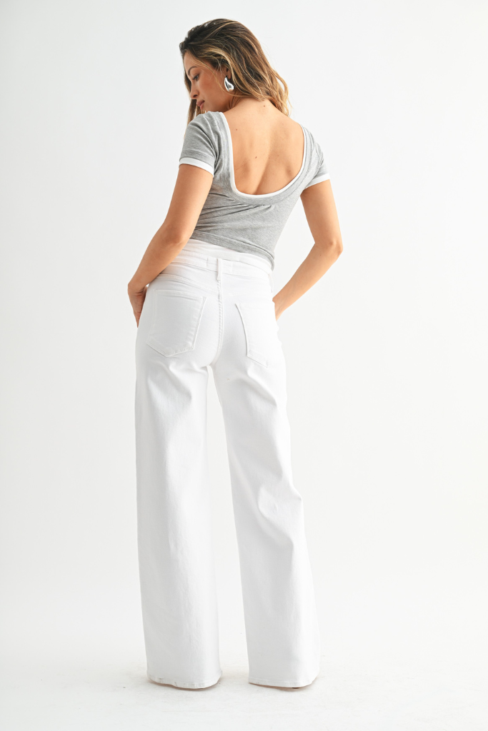 Amy wide leg Jeans in white