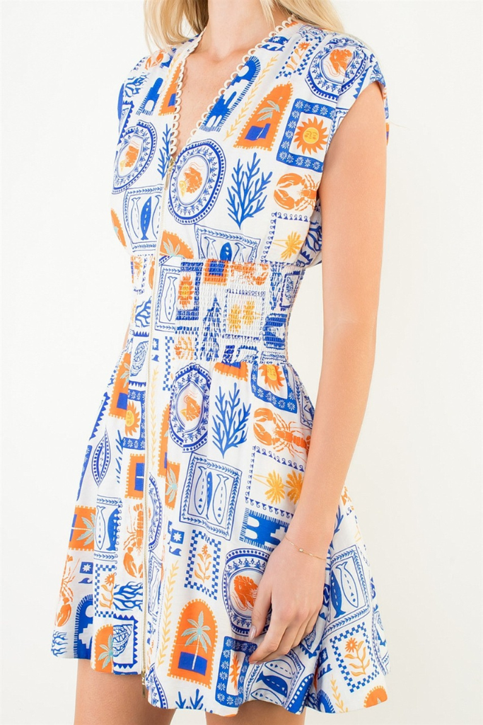 Erika printed mini dress