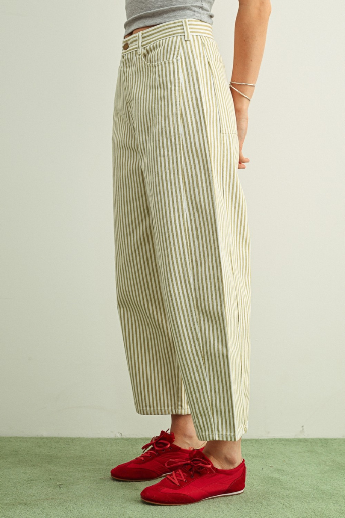 Drew stripe barrel pant