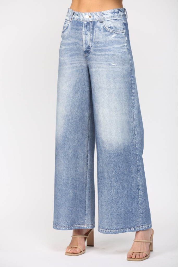 Leyla wide leg soft denim pant