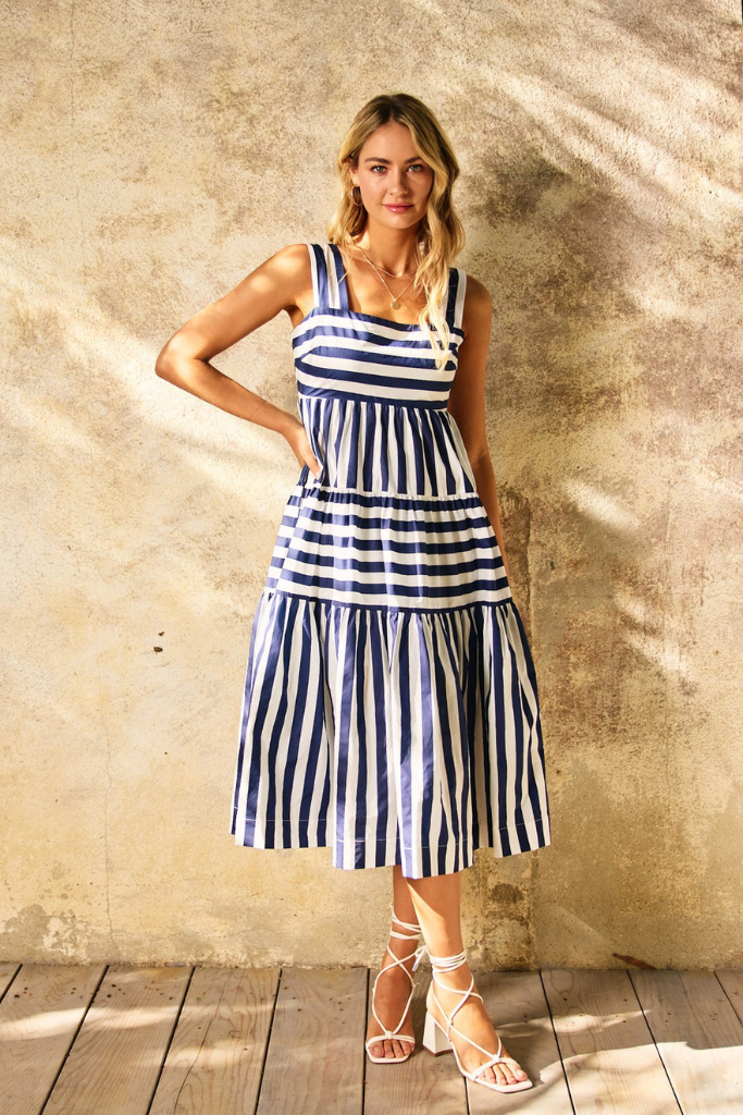 Brooklyn stripe midi dress