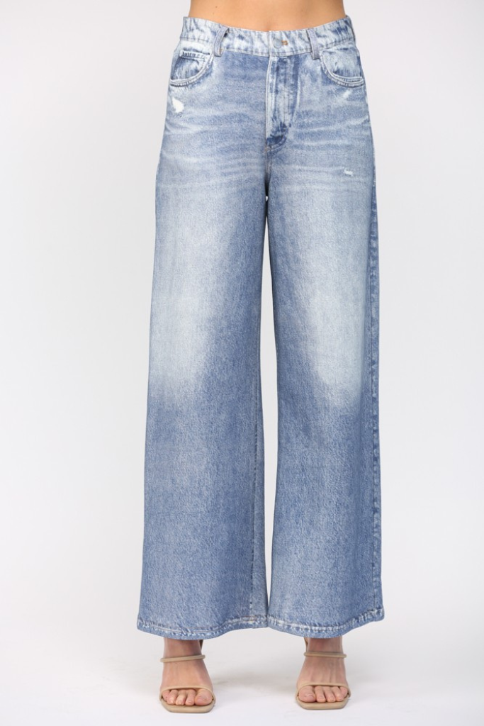 Leyla wide leg soft denim pant