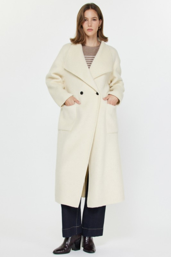 Della tie coat in cream