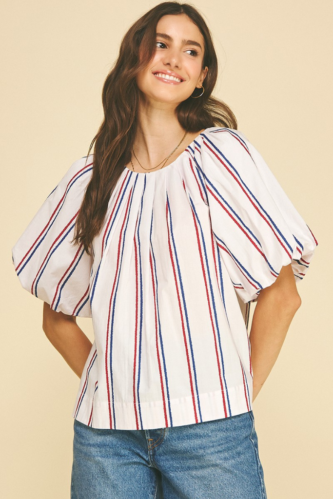 Taylor puff sleeve top in white