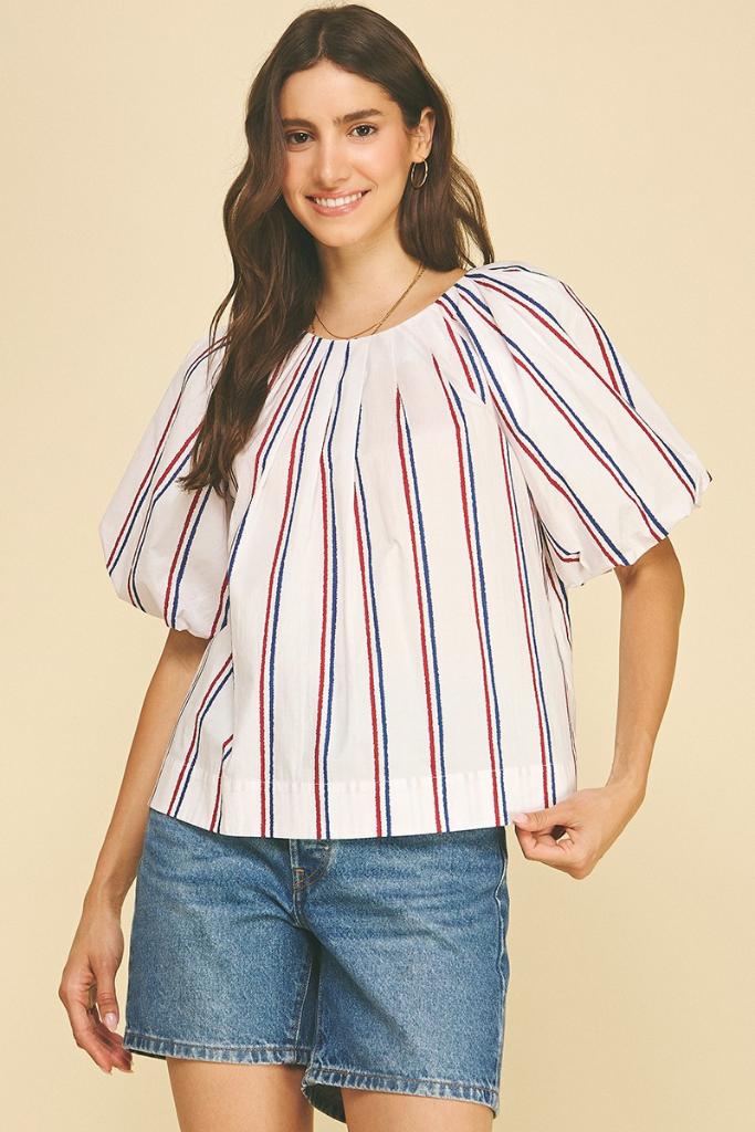 Taylor puff sleeve top in white