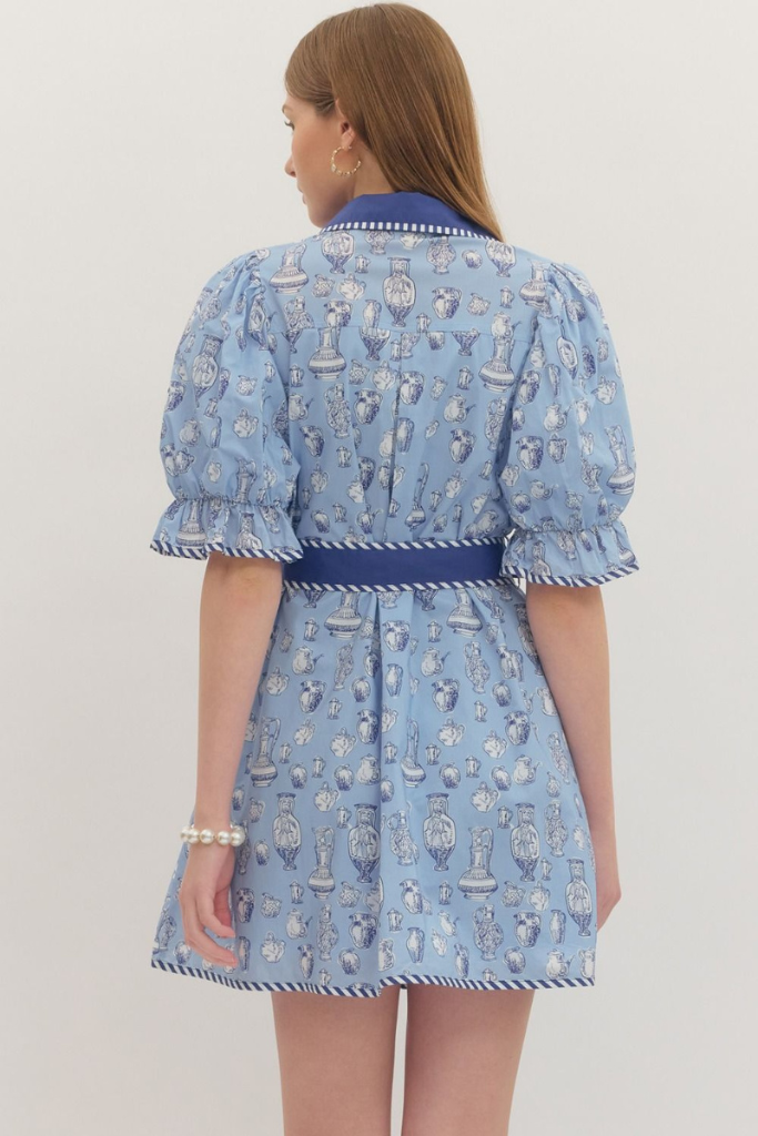 Anna mini dress in blue