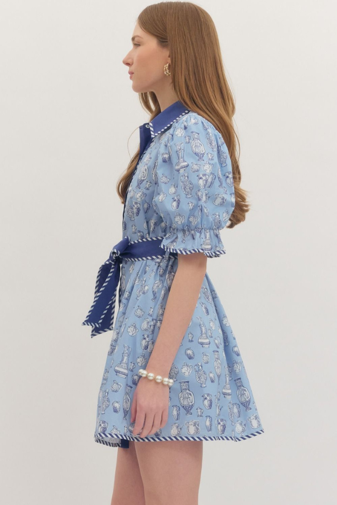 Anna mini dress in blue