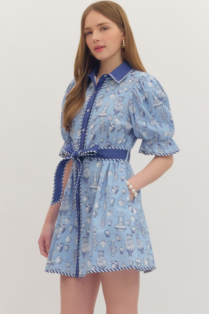 Anna mini dress in blue