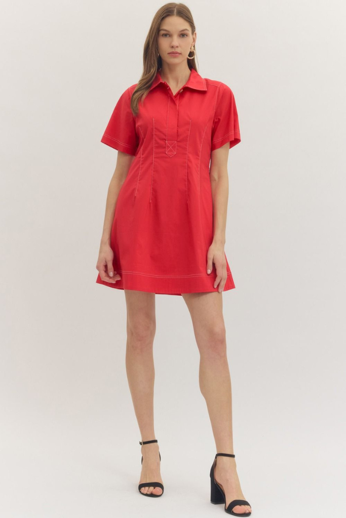 Kristi mini dress in red