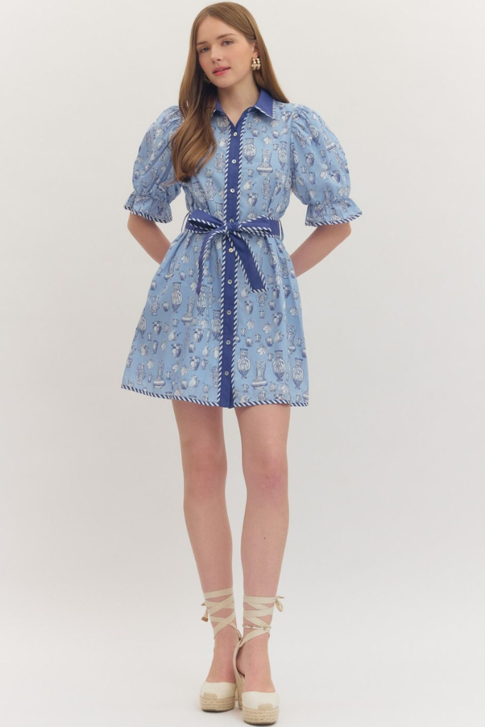 Anna mini dress in blue
