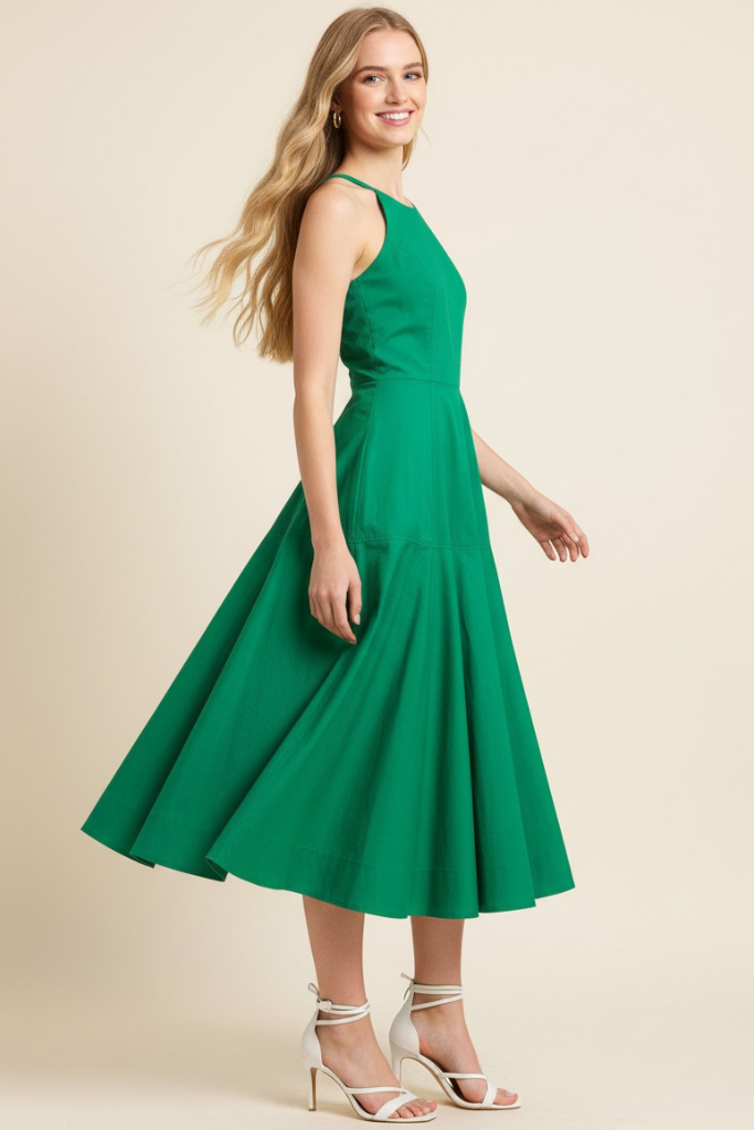 Skylar midi dress in green