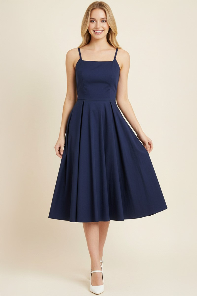 Skylar midi dress in navy