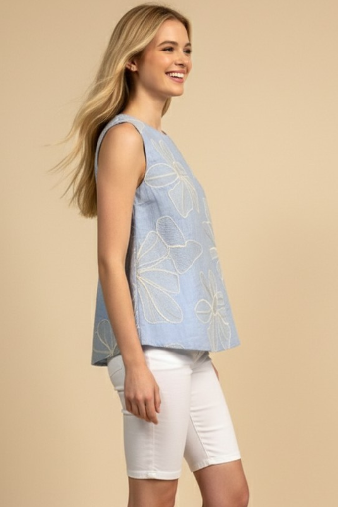 Willa top in light blue