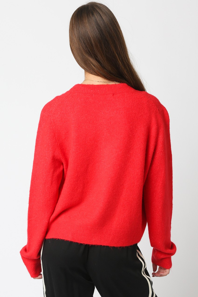 Liza classic cardigan in red