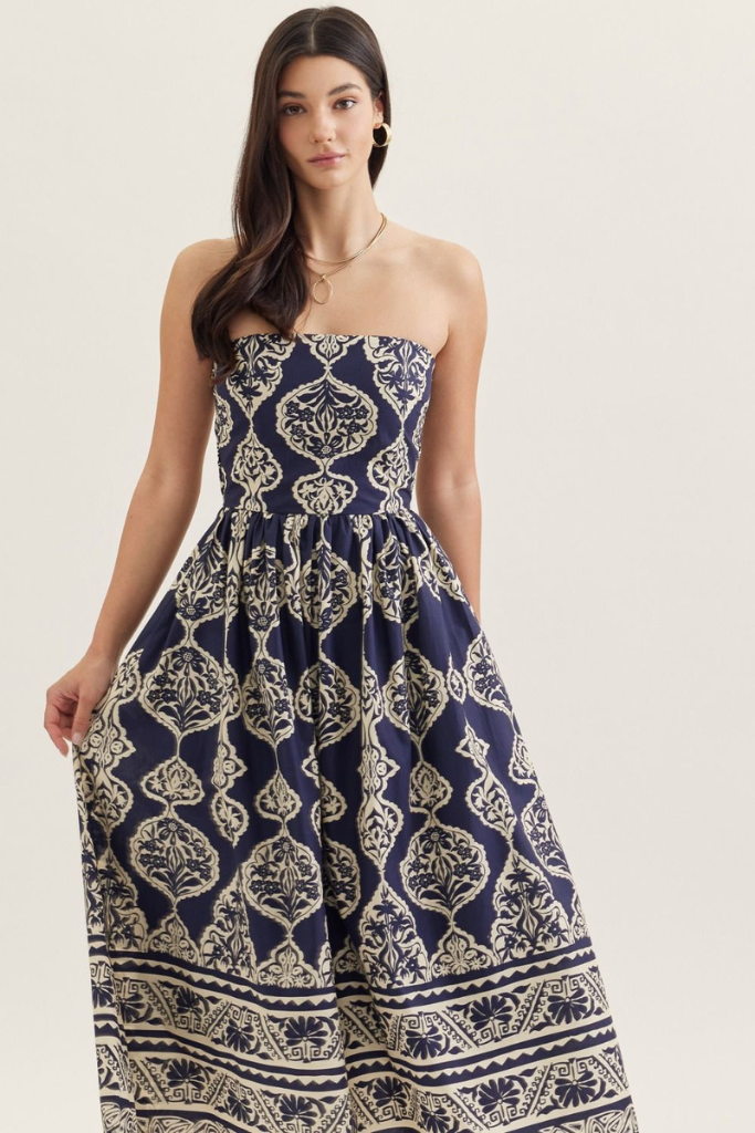 Rosalie midi in navy