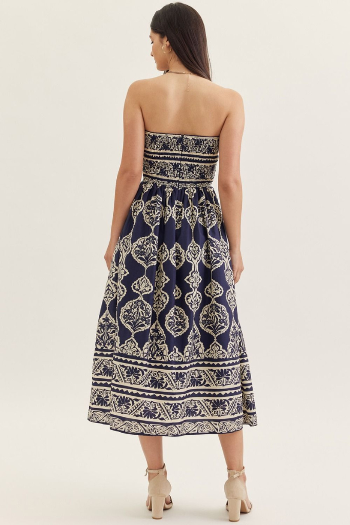 Rosalie midi in navy