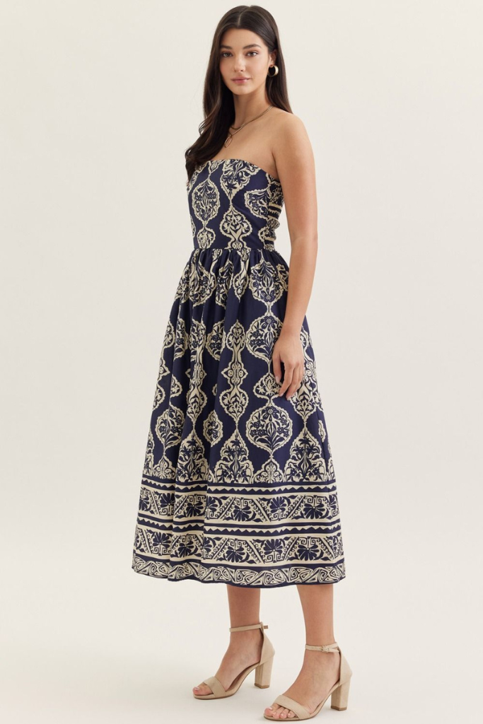 Rosalie midi in navy