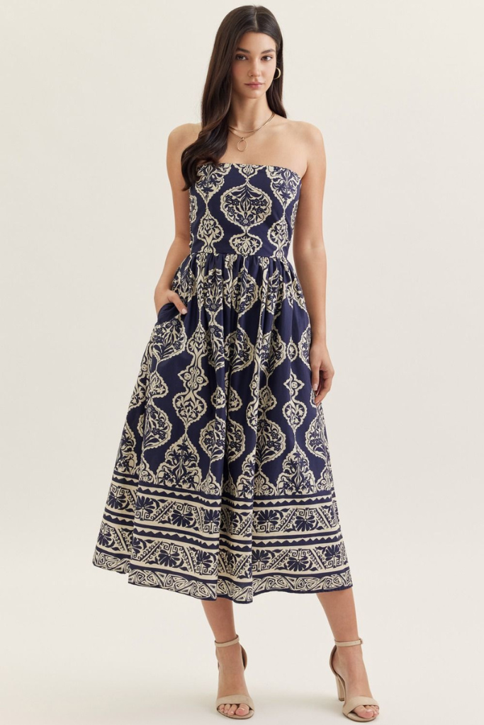 Rosalie midi in navy