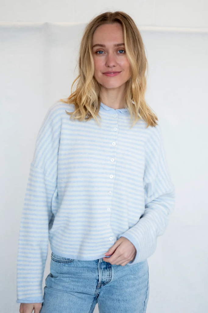 Sydney stripe cardigan in blue