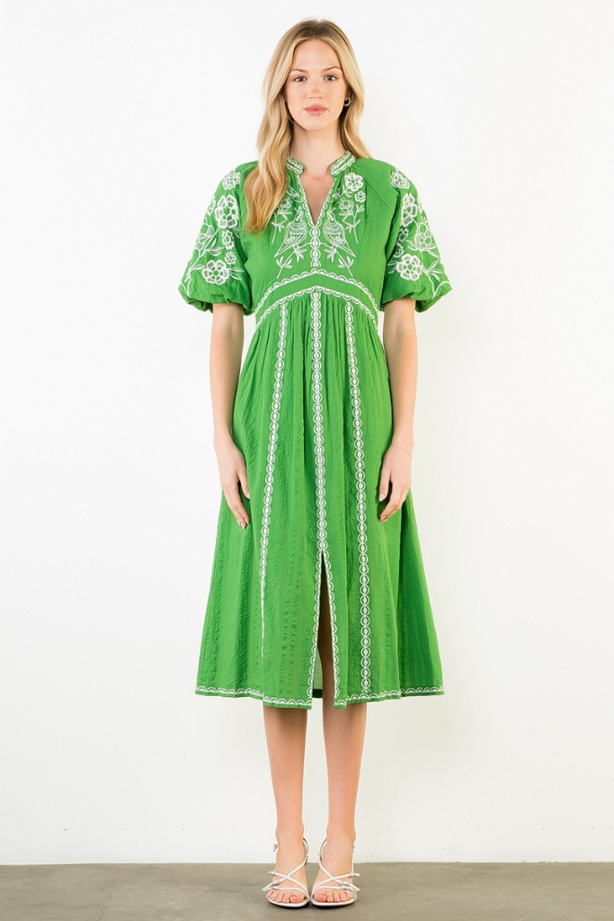 Ivy midi in green