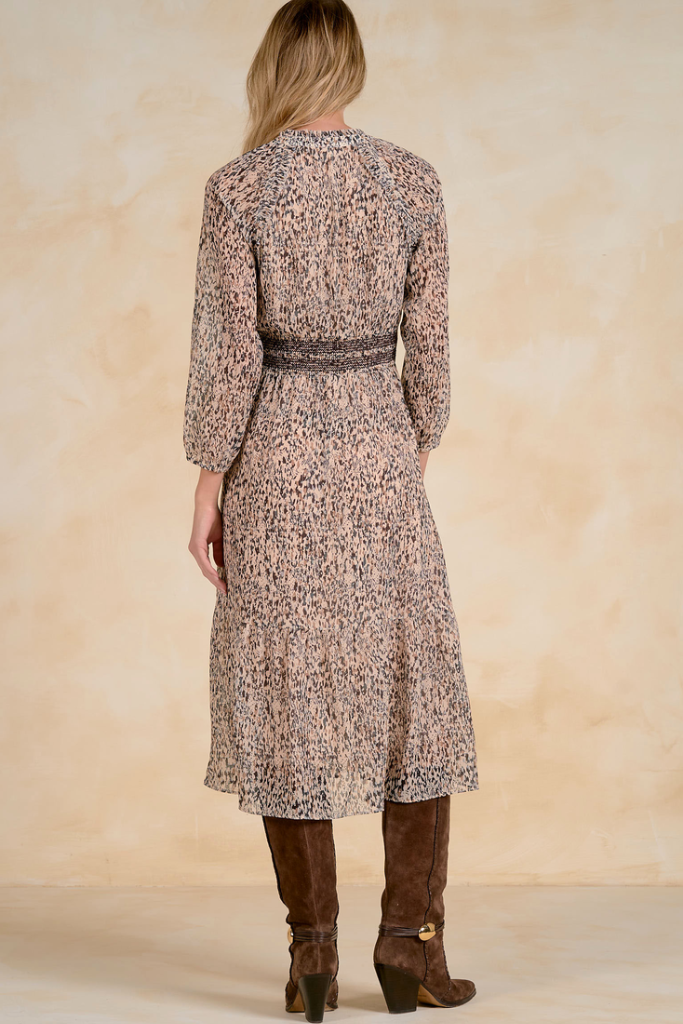 Heather smocked waist midi dress