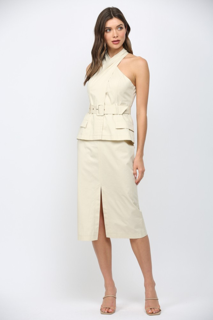 Margot halter midi dress