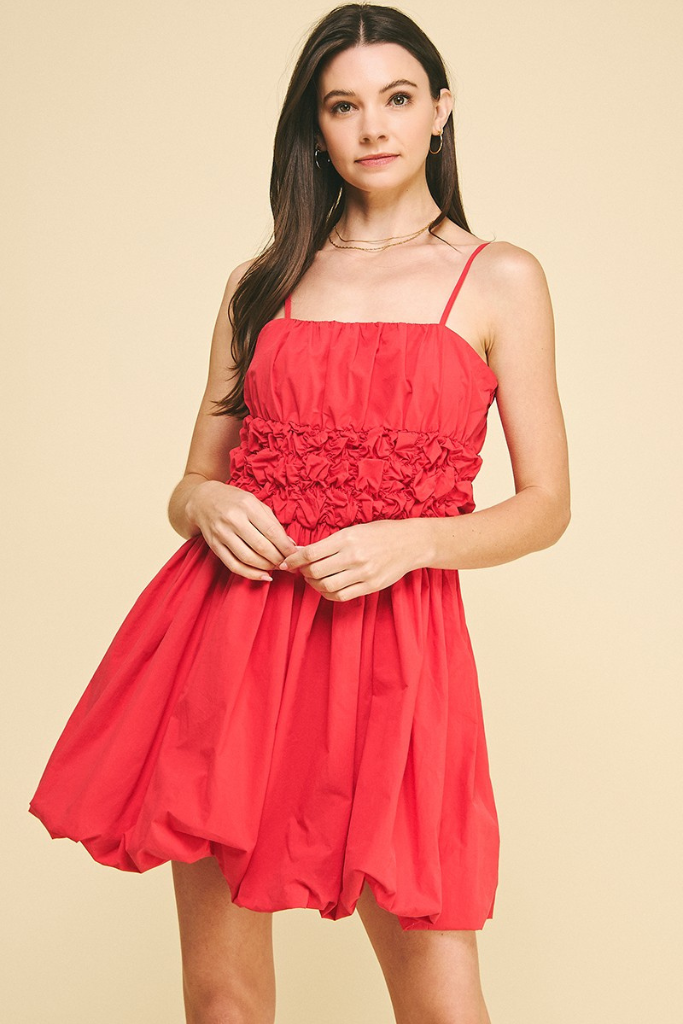 Luna mini dress in red