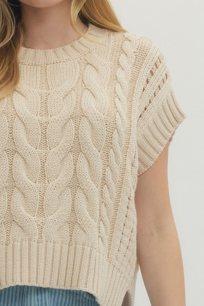 Jessica knit top in taupe