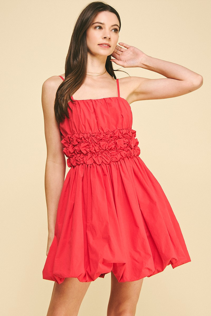 Luna mini dress in red