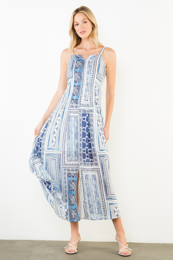 Cami midi dress in blue