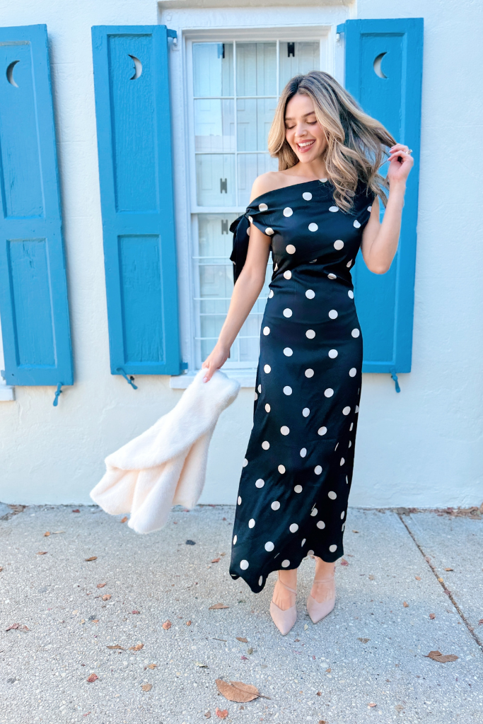 Kimmie polka dot dress in black