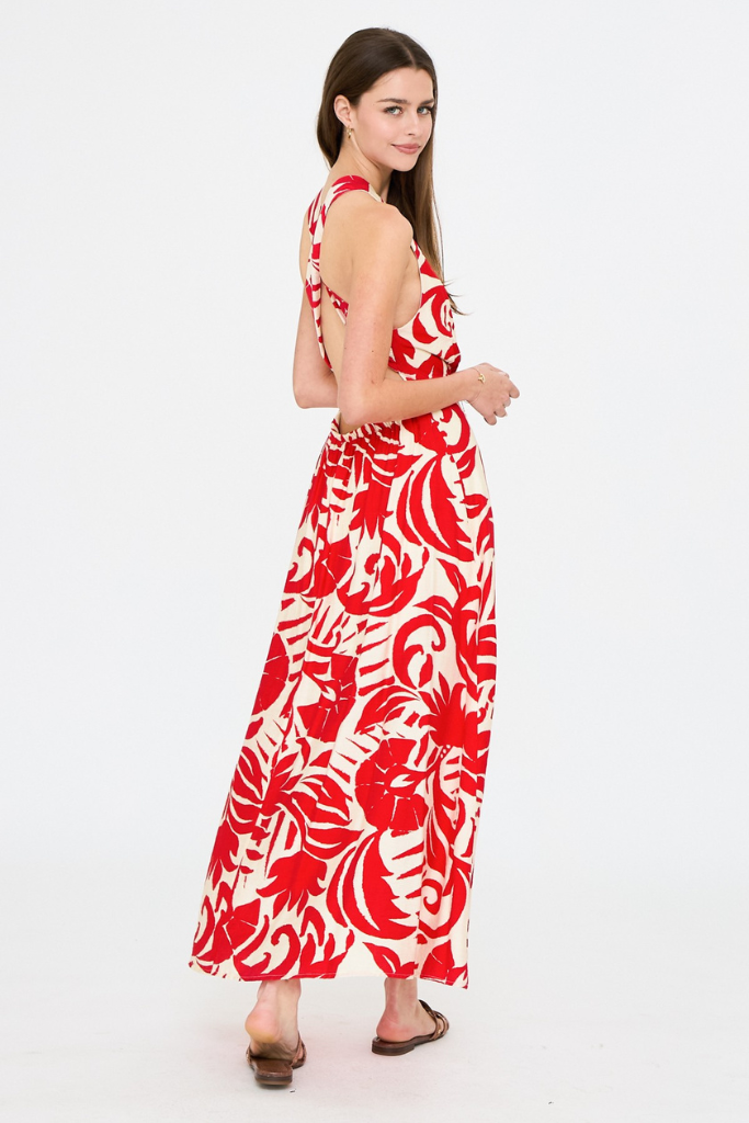 Audrey maxi dress in red