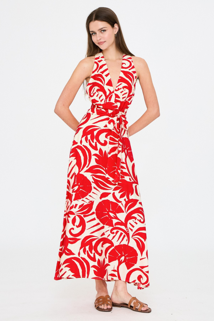 Audrey maxi dress in red