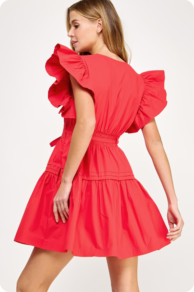 Maisy mini dress in red
