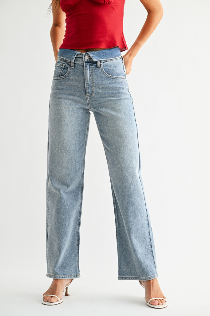 Gia fold over jean