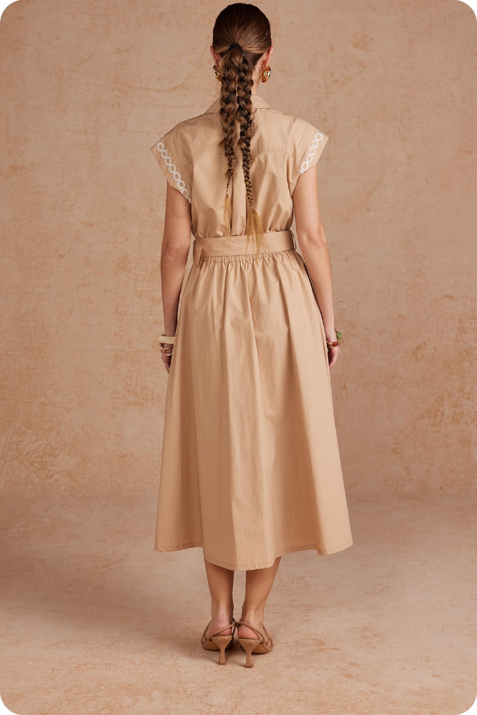 Ruby midi dress in taupe