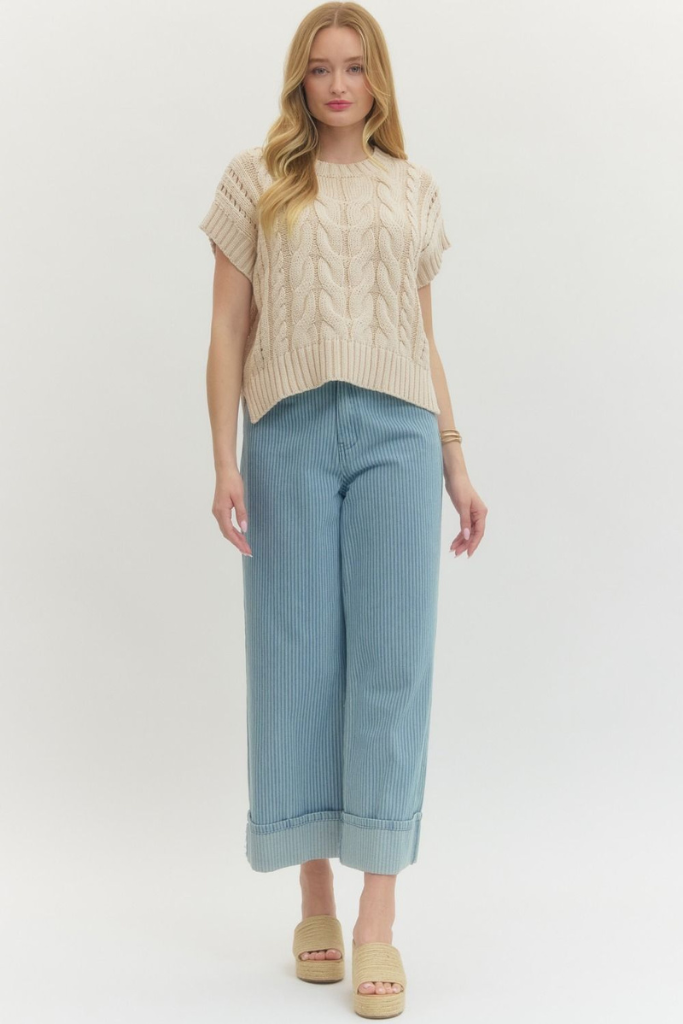 Jessica knit top in taupe