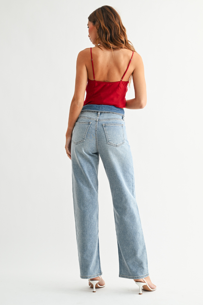 Gia fold over jean