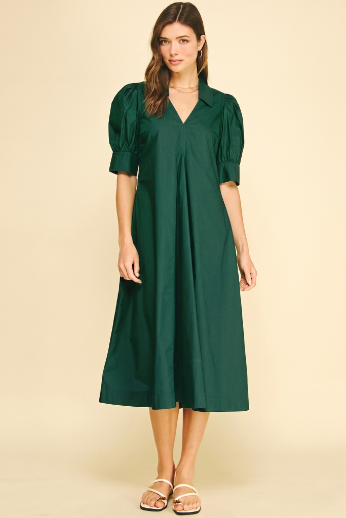 Avery midi dress in green