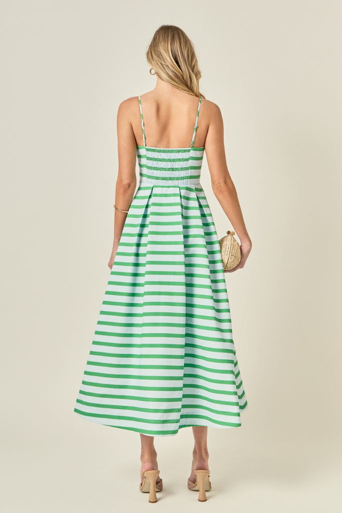 Mallory stripe midi in green