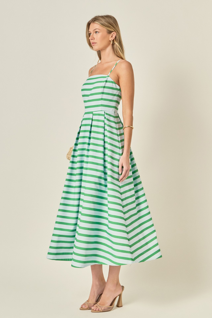 Mallory stripe midi in green